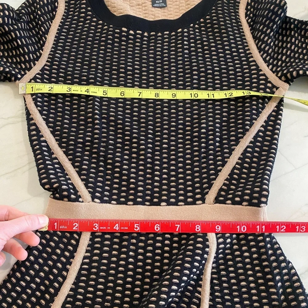 Club Monaco black and tan contrast sweater dress size XS - Picture 6 of 8